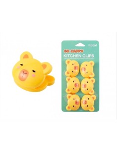 Clip chiudibusta Capybara - Set 6 mollette kawaii per alimenti