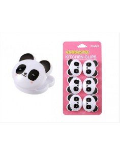 Clip chiudibusta Panda - Set 6 mollette kawaii per alimenti