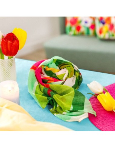 Foulard Pareo Balade TULIPES 🌷| Diamante Rosa