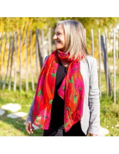 Foulard Pareo Balade COQUELICOTS 🌺 | Diamante Rosa 2