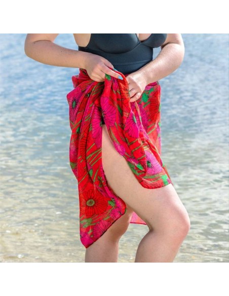Foulard Pareo Balade COQUELICOTS 🌺 | Diamante Rosa