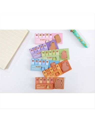 Set sticky notes e tabs Capybara kawaii 6 modelli