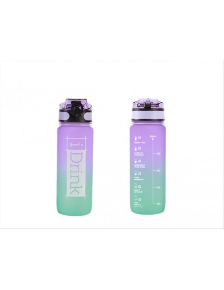 Borraccia Motivazionale in Tritan 750ml Viola e Verde Acqua 💧 Con Tac