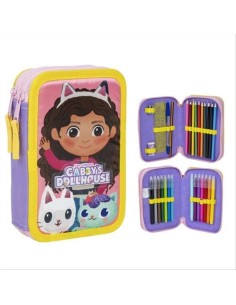 Astuccio 2 Scomparti GABBY'S DOLLHOUSE con cancelleria incusa