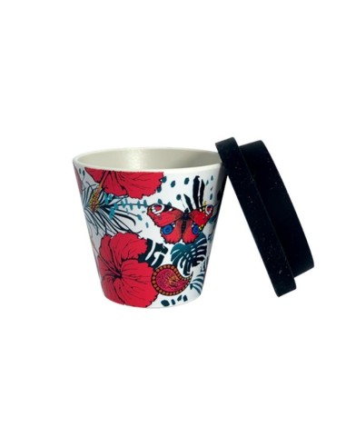 Tazzina da caffè con tappo silicone 90 ml - butterfly