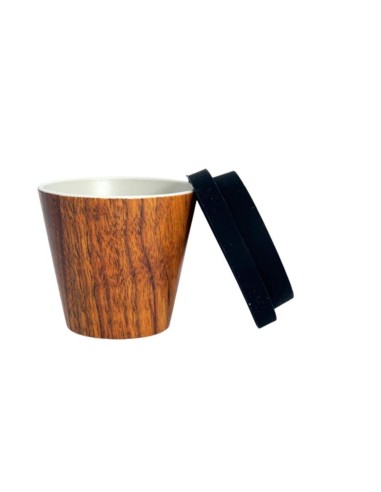 Tazzina da caffè con tappo silicone 90 ml - Wood