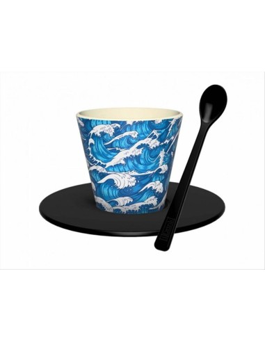Set Tazzina Espresso WAVE 90ml con Piattino e Cucchiaino ☕ – iTotal 