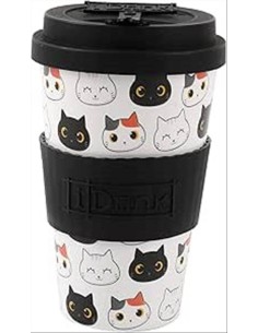 Tazza con Tappo in Silicone 435 ml - Gatti Kawaii!
