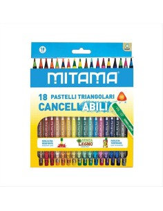 Pastelli Cancellabili Triangolini con Gomma 18pz Mitama 🎨