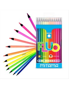 Pastelli Tondi Fluo Laccati Mitama 12pz con Mina 3.3mm 🎨
