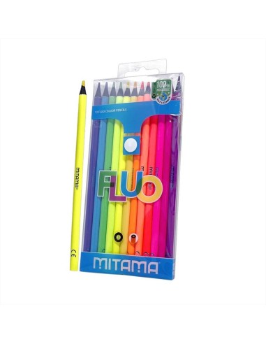 Pastelli Tondi Fluo Laccati Mitama 12pz con Mina 3.3mm 🎨