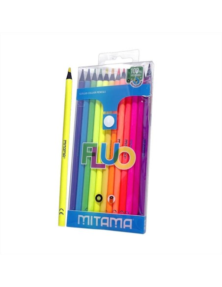 Pastelli Tondi Fluo Laccati Mitama 12pz con Mina 3.3mm 🎨