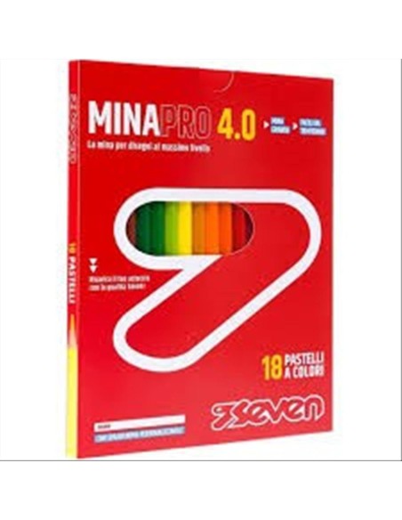 Pastelli Seven Mina PRO 4.0 ✏️🌈 | Scatola 18 Colori Vivaci e Resisten