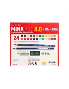 Pastelli Seven Mina PRO 4.0 ✏️🌈 | Scatola 24 Colori Brillanti e Resis 2