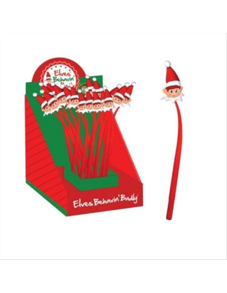 Penna Flessibile Elfo h24cm 🎄🖊️ Cancelleria natalizia divertente