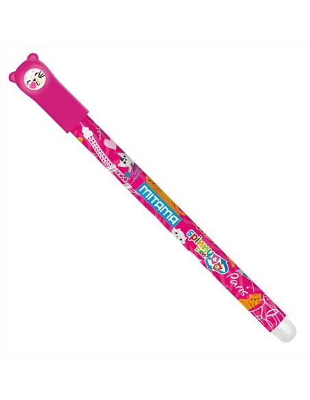 Penna Cancellabile Spinny PARIS Mitama 🗼 | Gel Blu 0,7mm con Animalet