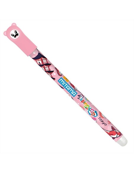 Penna Cancellabile Spinny TOKYO Mitama 🎌 | Gel Blu 0,7mm con Animalet