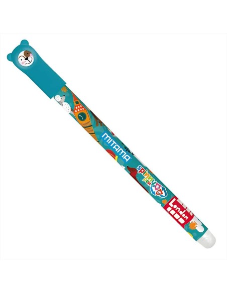 Penna Cancellabile Spinny LONDON Mitama 🇬🇧 | Gel Blu 0,7mm con Anima