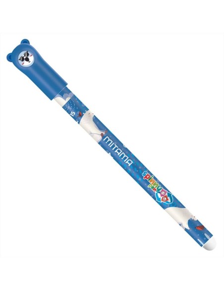 Penna Cancellabile Spinny ORSO Mitama 🐨 | Gel Blu 0,7mm con Animalett