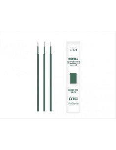Ricariche Penne Cancellabili con Tappo iTOTAL – 3 Pezzi Inchiostro Ver