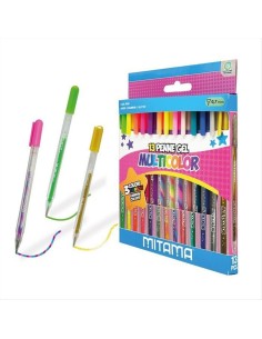Penna Gel Mitama Glitter, Fluo e Rainbow - Blister 13 Colori Brillanti
